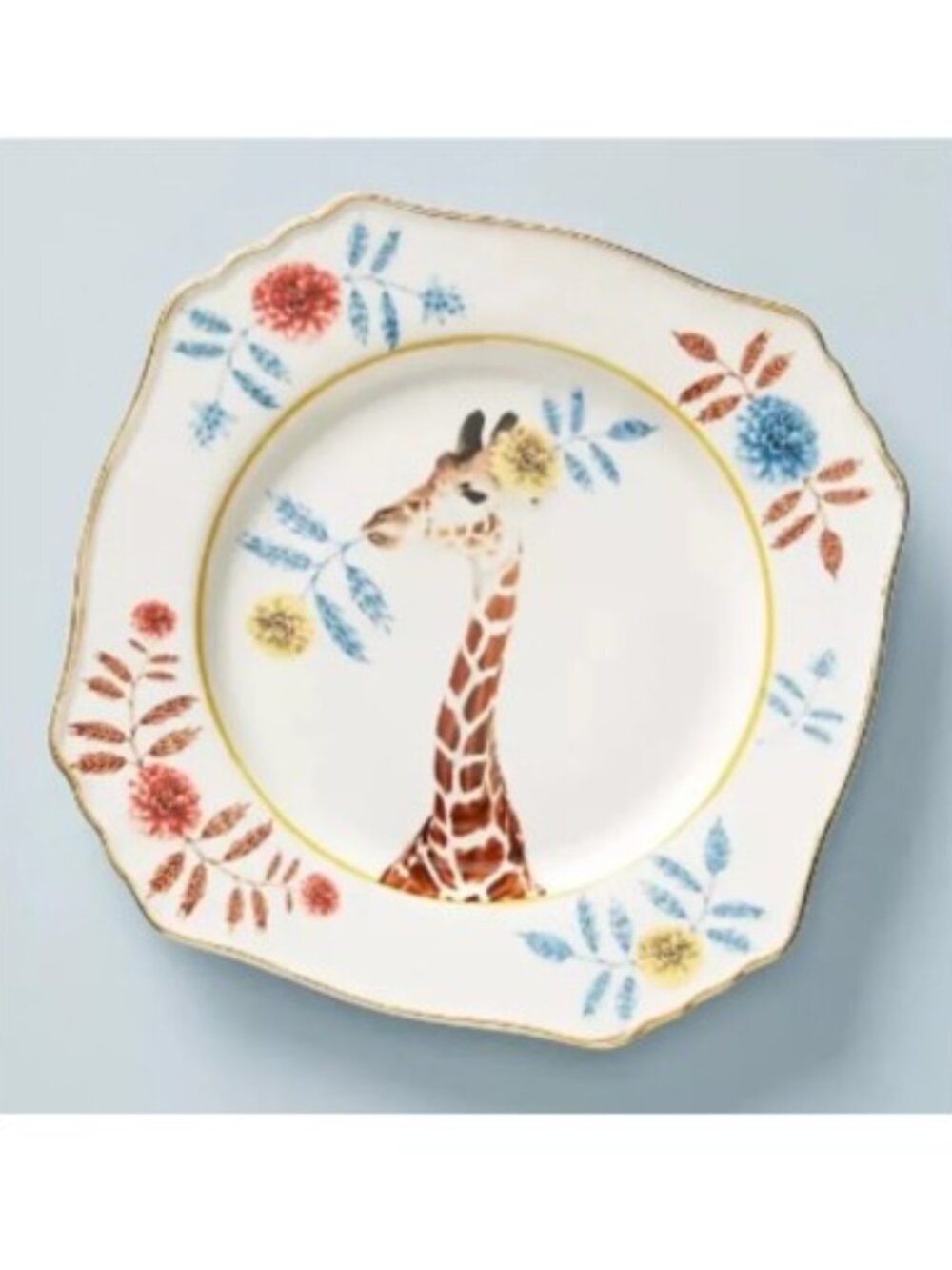 Anthropologie Lou Rota Mother Nature Dessert Plate with Giraffe - New